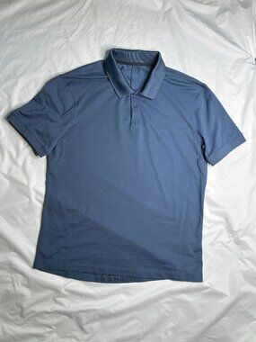 Lululemon Metal Vent Tech Polo Mens L Nautica Navy Blue Short Sleeve Golf